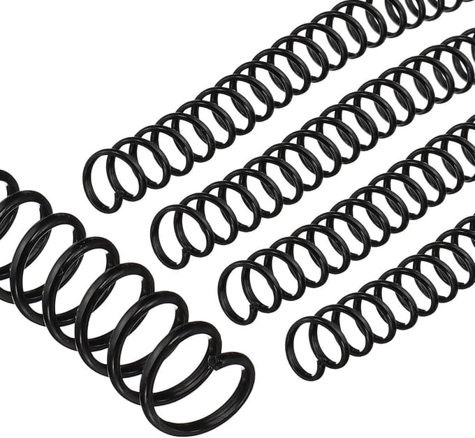 Allecta - Plastic bindspiralen 12mm voor 200 vellen - Zwart, 4:1 pitch.