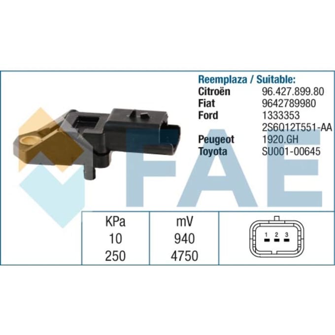 Sensor, inlaatspruitstukdruk FAE 15027