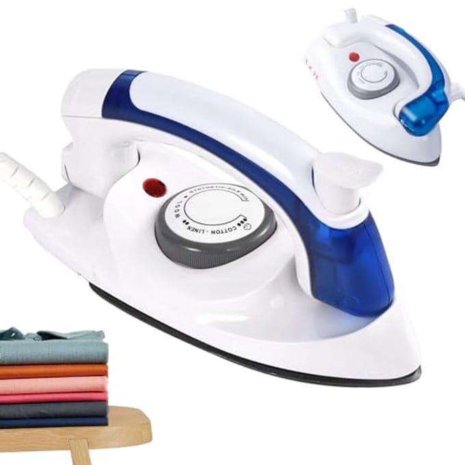 Opvouwbaar mini-stoomstrijkijzer voor reizen - Draagbaar en compact strijkijzer met variabele temperatuurregeling