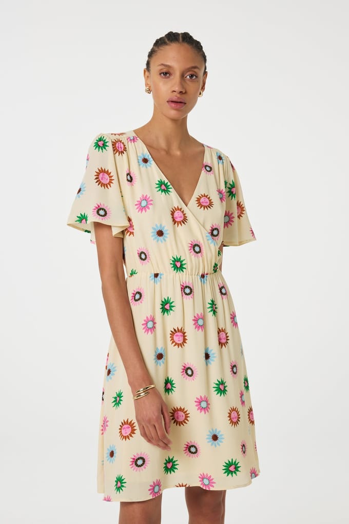 Fabienne Chapot Asha Dress Warm White/pink Drea Maat: 34 | Mini Jurken Outlet | Dames | Roze