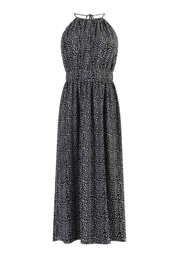 Faina Midi-jurk van chiffon Dames zwart wit