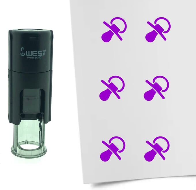CombiCraft Stempel Speen 10mm rond - Paarse inkt