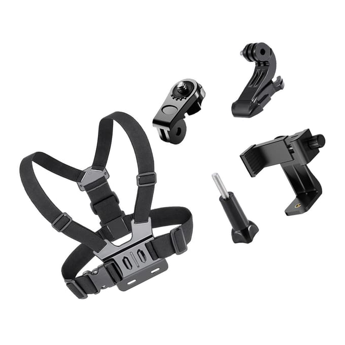 Borstband Mount Verstelbare Maat Polyester voor Mobiele Telefoon Actiecamera Filmen Skiën Klimmen black