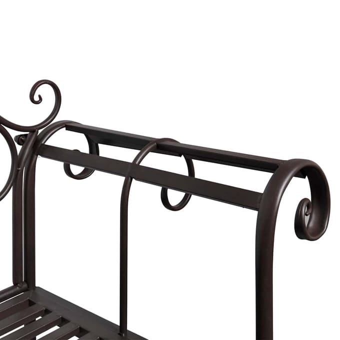 vidaXL - Tuinbank - 132 - cm - staal - antiekbruin