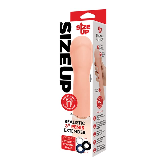 'Realistic 3" Penis Extender', 21 cm