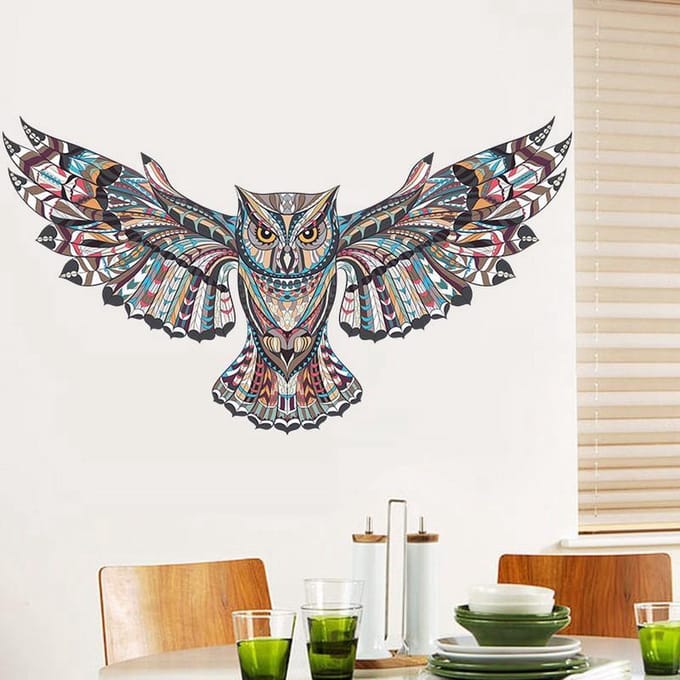 Muursticker uil 78x45 cm