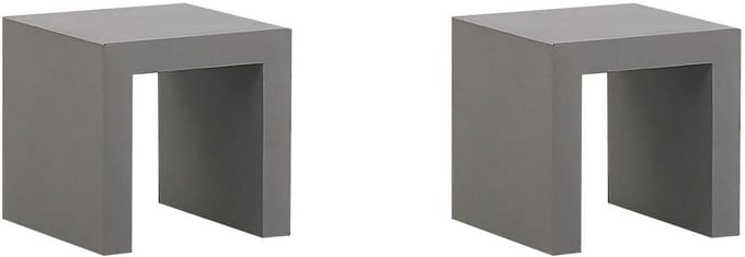 TARANTO - Tuinstoel set van 3 - Grijs - Vezelcement