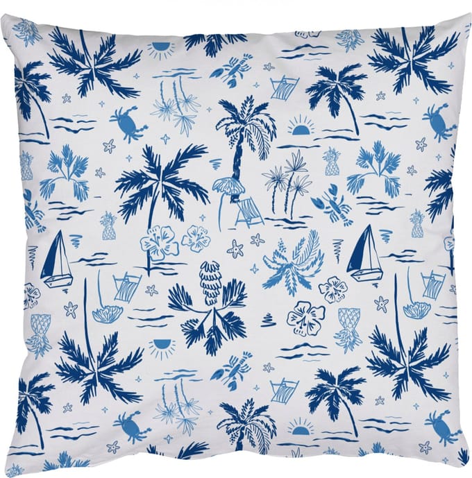 Sierkussens - Kussentjes Woonkamer - 45x45 cm - Zee - Strand - Blauw - Wit