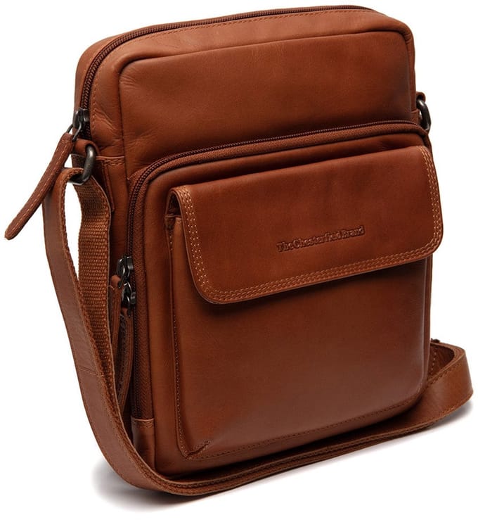 Chesterfield Montira Waxed Pull Up Schoudertas - Cognac