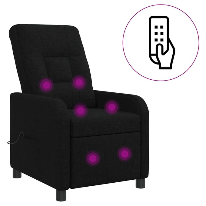 vidaXL - Massage - Relaxstoel - Zwart - Stof