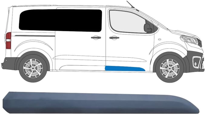 Voordeur sierlijst voor Toyota Proace Verso 2016- / Rechts