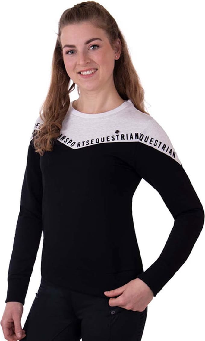 QHP Sweater Noena Zwart/Melange - 38