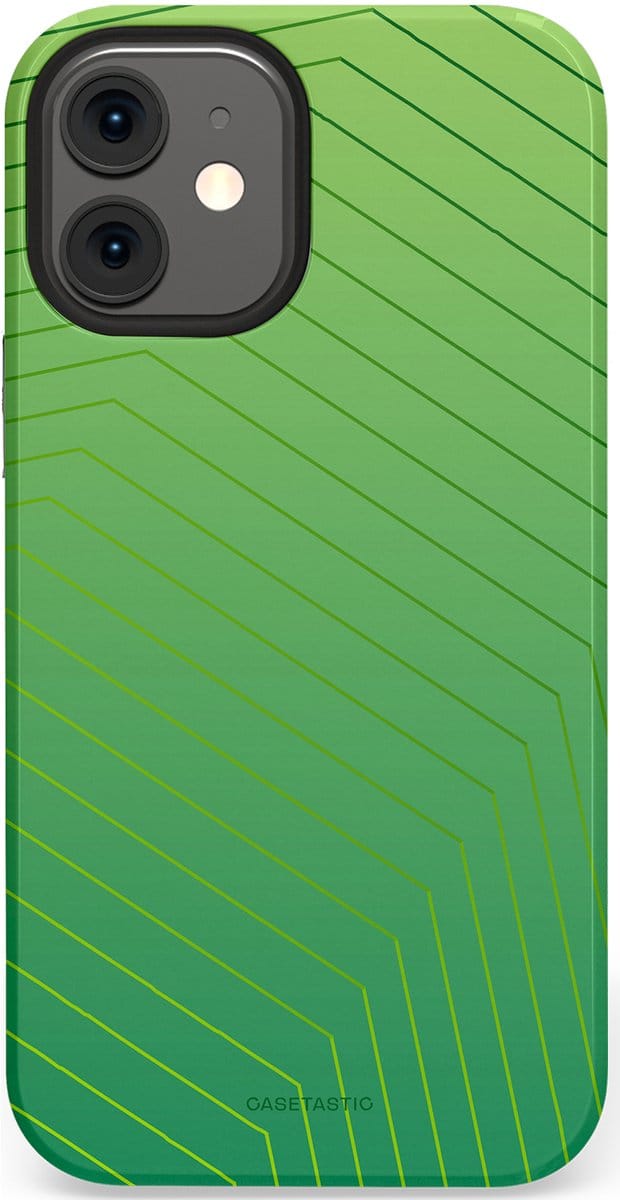 Casetastic hoesje geschikt voor Apple iPhone 12 Mini - Dubbellaagse bescherming - Neon Groen Net - Fashion Case - Groen