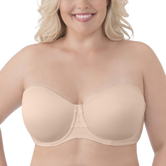 Strapless Volle Borsten BH met Beugel - Zonder Bandjes & Rug - Beige