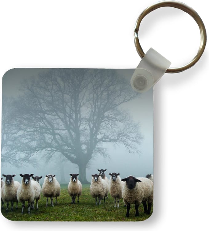 Sleutelhanger - Uitdeelcadeautjes - Schapen - Boom - Mist - Plastic