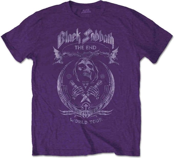 Black Sabbath Heren Tshirt -M- The End Mushroom Cloud Paars