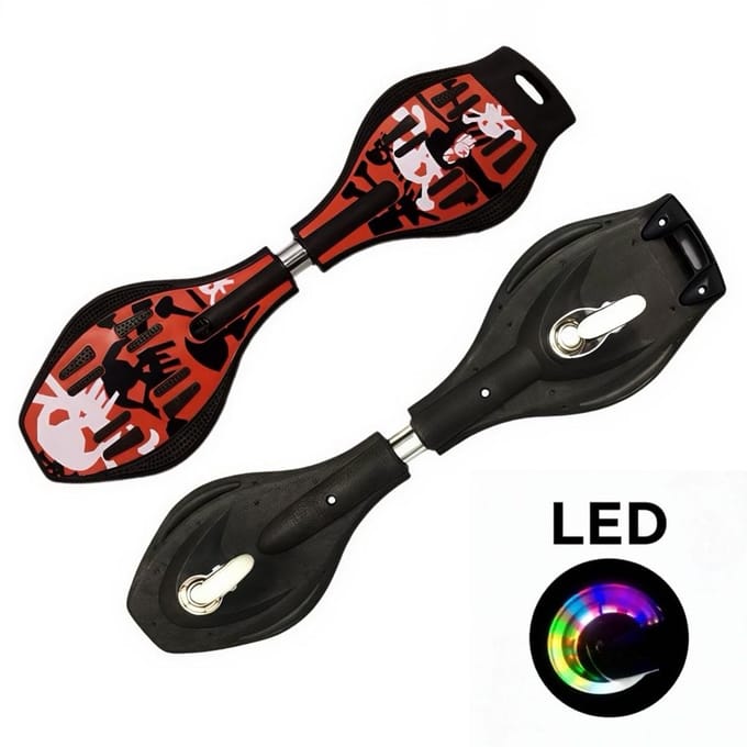 Rood wave board LED waveboards skateboard met licht StreetSurfing Board Wave Props gratis draagtas