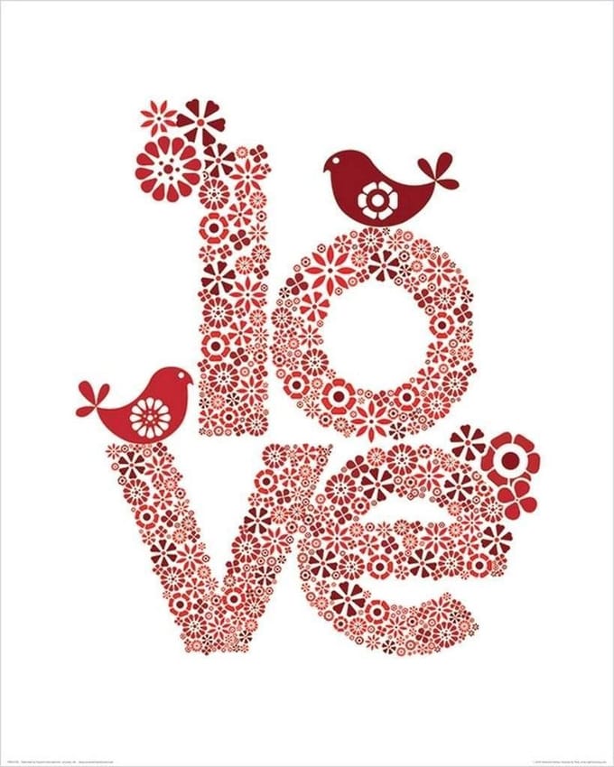 Kunstdruk Valentina Ramos - Red Love 40x50cm