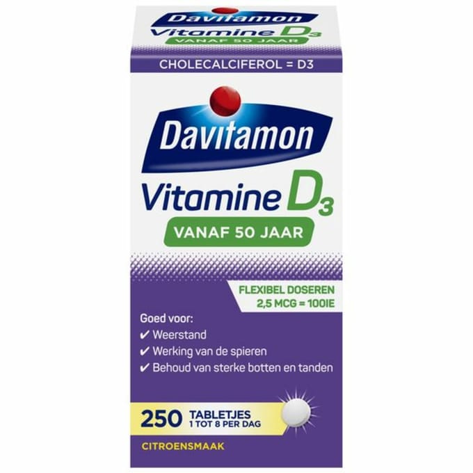 Davitamon Vitamine D3 Vanaf 50 Jaar - 4 x 250 tabletten - Voordeelverpakking