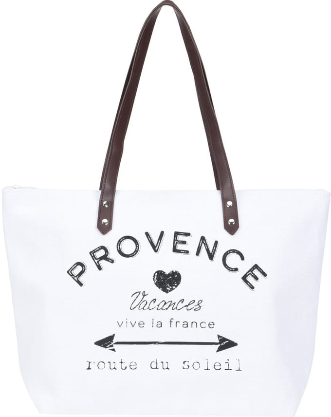 Strandtas Provence wit - 31 x 45 cm - Strandshoppers - van polyester