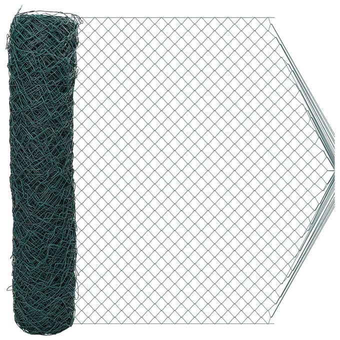 vidaXL - Kettinglinkheining - 2 - x - 10 - m - Staal - Groen