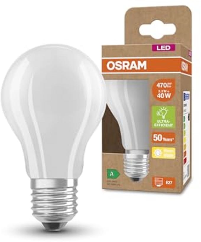 E27 LED Spaarlamp Mat Warm Wit 3000K 2,5 Watt Vervangt 40W Gloeilamp
