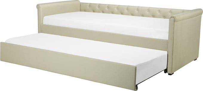 LIBOURNE - Onderschuifbed - Beige - 80 x 200 cm - Polyester