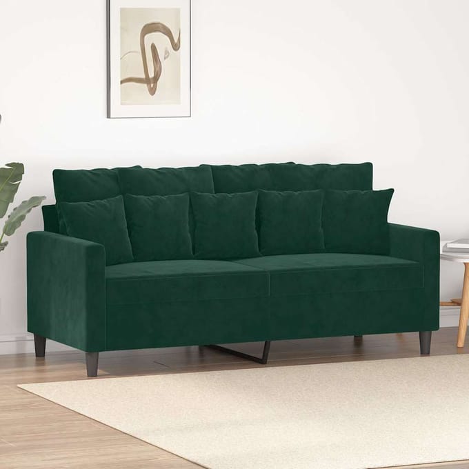 Vidaxl Bank 2-Persoons, Donkergroen, 140 Cm, Bekleed met Fluweel