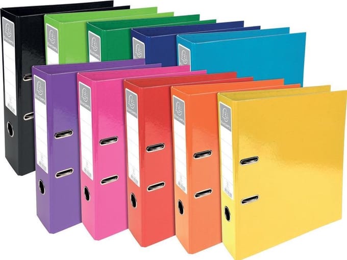 IDERAMA Ordner glanskarton 70mm - ASSORTI 10 kleuren