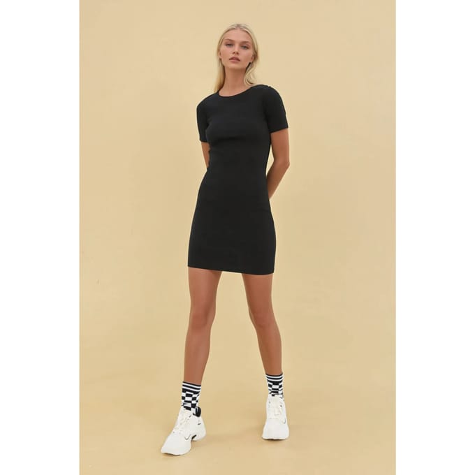 Basis Kort Mouw Bodycon Mini Jurk