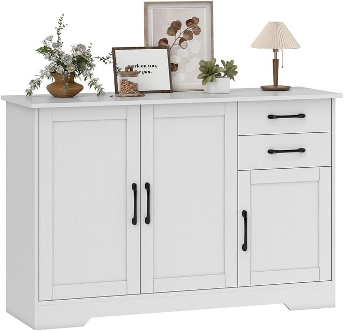 HOMCOM Dressoir - Spaanplaat - 120x38x79cm - Wit