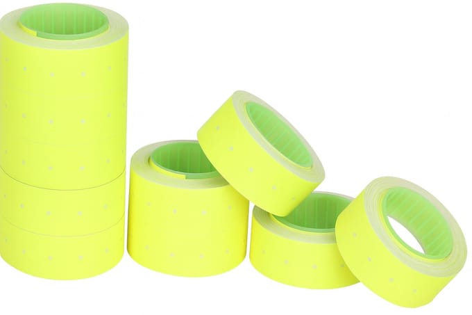 Levay ® Prijsrol stickers - Prijsrollen voor prijstang - GEEL- 10.000 stuks