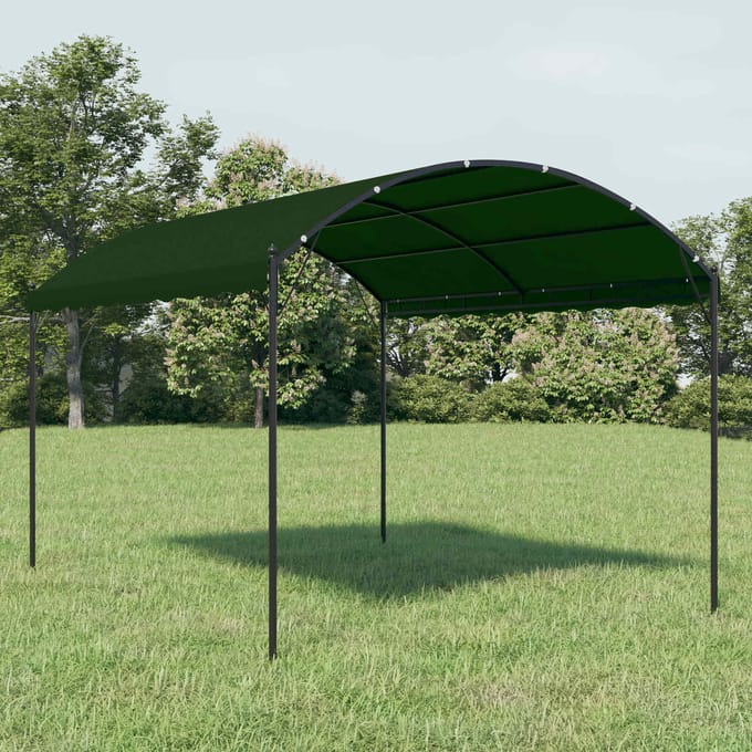 vidaXL - Prieel - 4 - x - 3 - x - 2,6 - m - Groen - Polyester - en - Staal