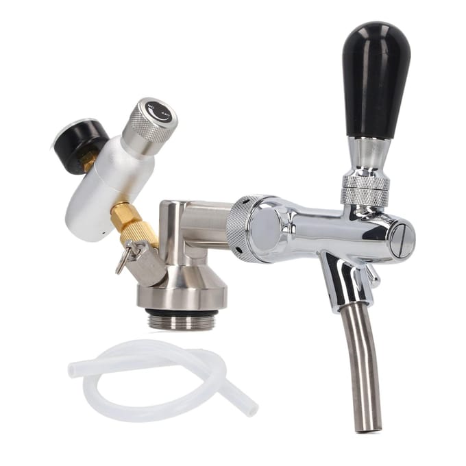 Biertap Zilver Roestvrij Staal Geurloos Regulator Manometer Bierfust Accessoire Kit gray