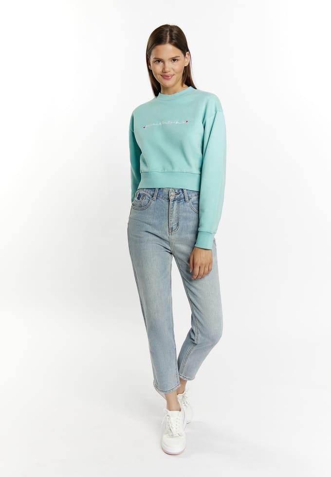 Mymo Cropped sweatshirt Dames aqua