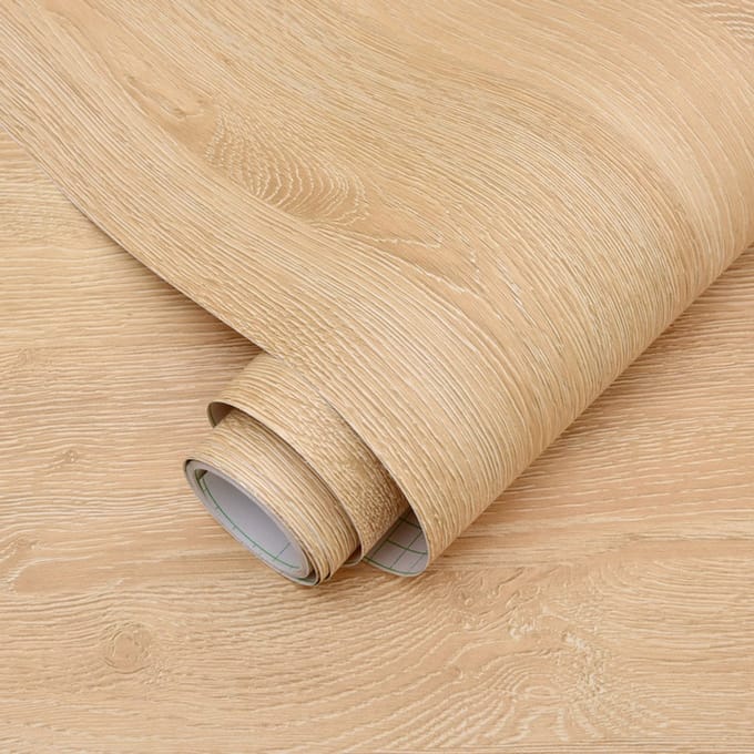 Zelfklevend Behang - Muurdecoratie - Waterbestendig - 30 cm x 3 m - Geel eikenhoutnerf