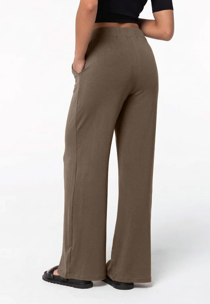 Long Viscose Pants KHAKI