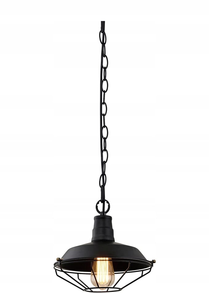 LARS Zwarte Plafondlamp E27 Ø26cm - Industriële Stijl