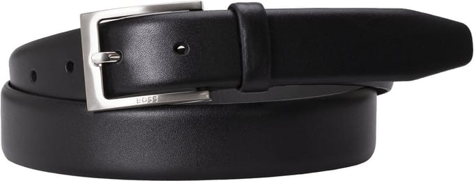 BOSS leren heren riem - zwart