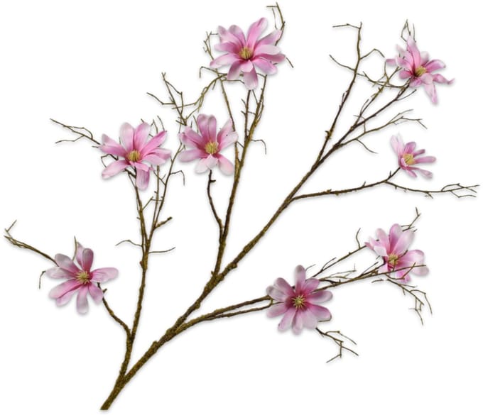 Silk-ka Kunstbloem-Zijden Bloem Magnolia Tak Roze-Wit 126 cm