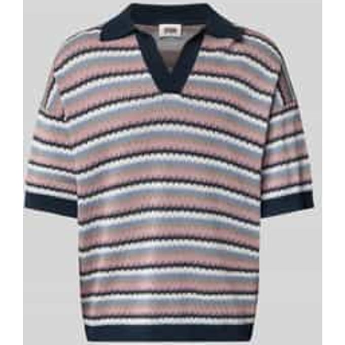Oversized poloshirt met V-hals, model 'LAURENZZO'