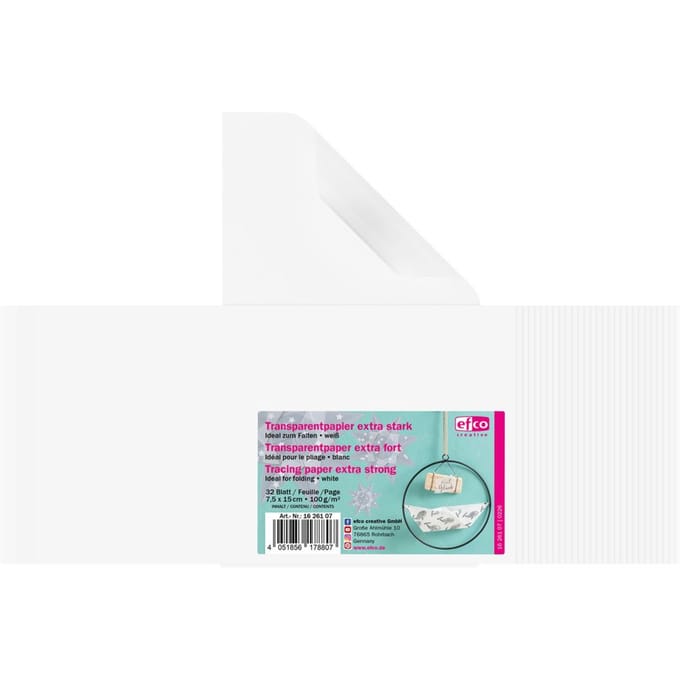 Vouw transparant papier "Extra sterk" - 7,5 x 15 cm