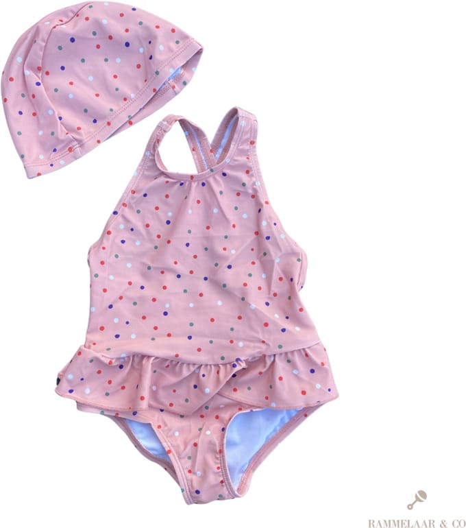 Rammelaar&Co Badpak Pink Dots – Badpak Meisjes – Maat 3 jaar