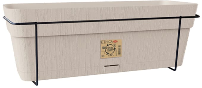Balkonbak 'Ethica' - Bloembak voor balkon - Met ophangbeugel - 50 cm - Kalkwit