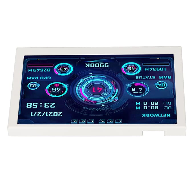 Moniteur de Température d'Ordinateur 5 pouces Rotation à 360 Degrés Thème DIY Mini Écran USB pour AIDA64 PC CPU GPU RAM