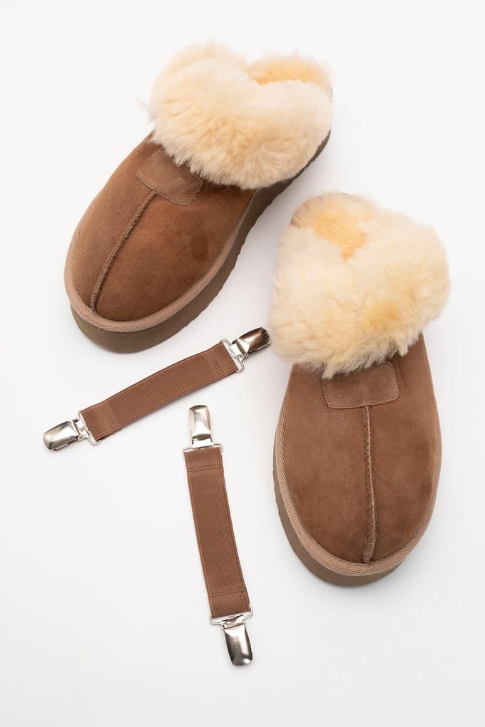 Olessa Leren Bont Pantoffel