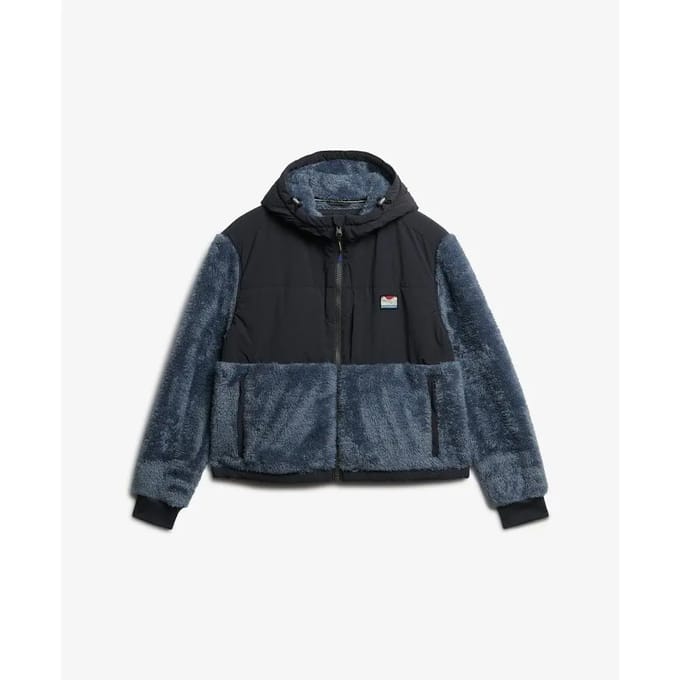 Superdry Super Soft Hybrid Ritsjack Dark Grey Grootte: 44