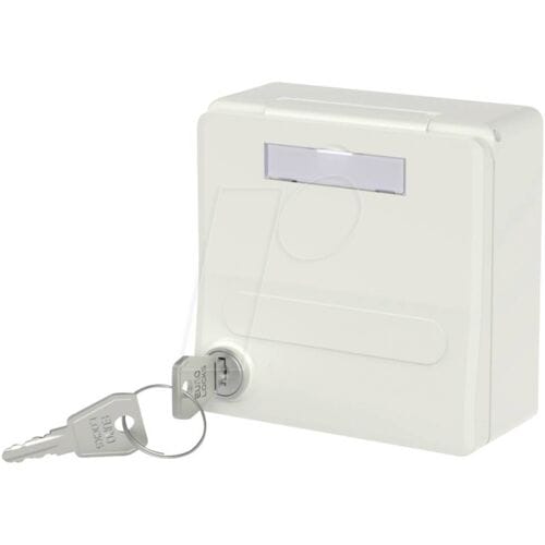 Metz Connect Modul-Unterputz-Gehäuse mit Klappdeckel und Schloss Behuizing Opbouw (op muur) Wit