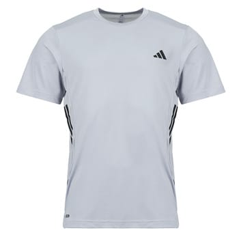 Adidas Performance Tech Essentials 3 Stripes Workout-T-Shirt - Heren - Grijs