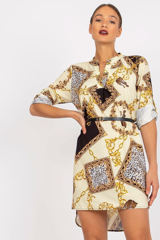 Easy Roll-Up Shirt Dress - Gelb / Einheitsgröße